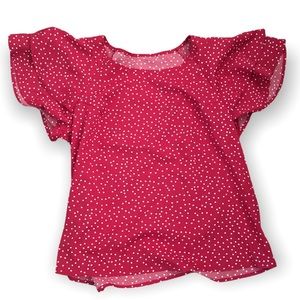 Red Polka Dot Ruffle Shirt